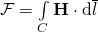 \mmf = \int\limits_C \mathbf{H} \cdot \mathrm{d}\overline{l}